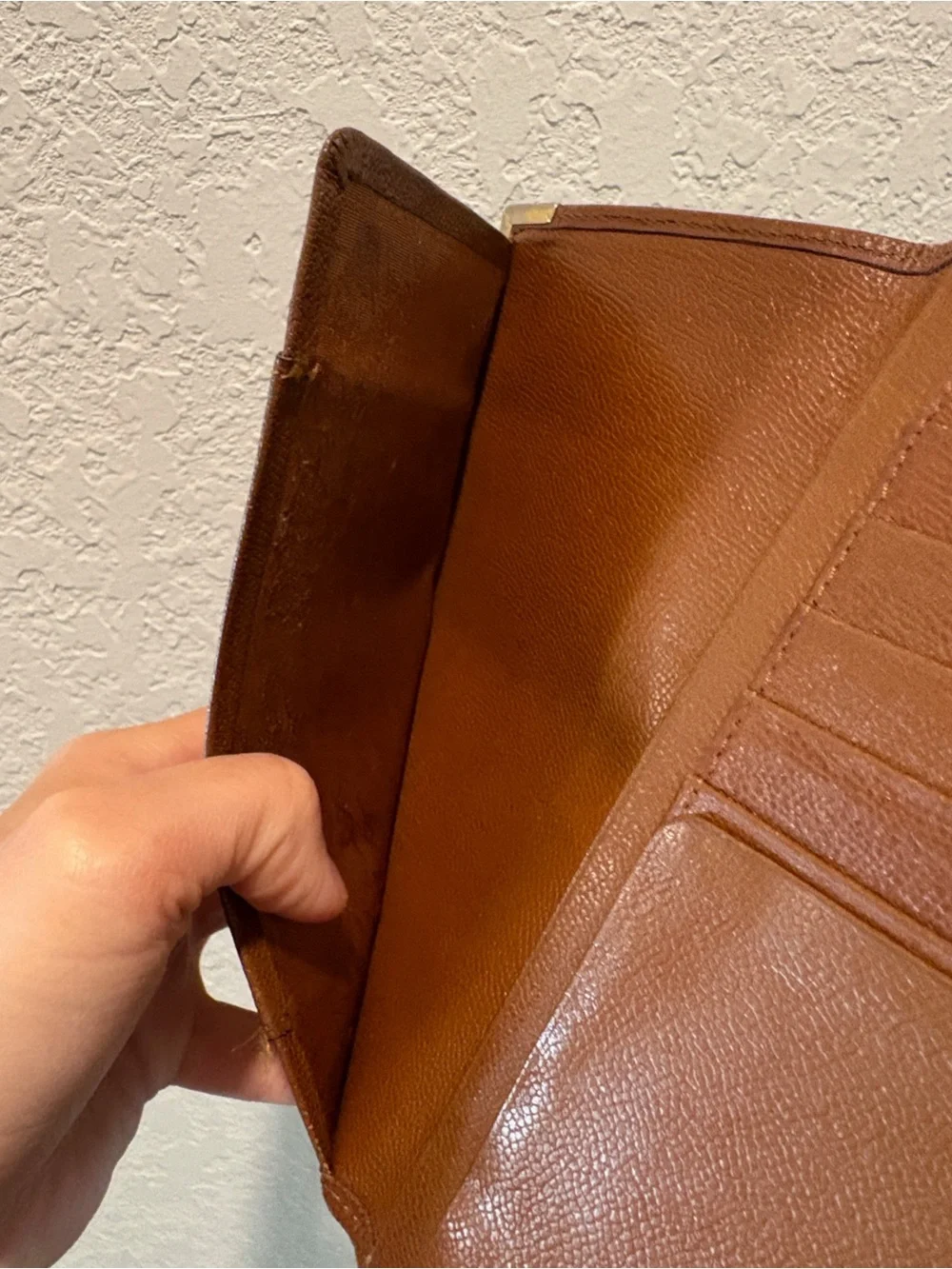 YSL Saint Laurent Brown Leather Long Card Holder Wallet